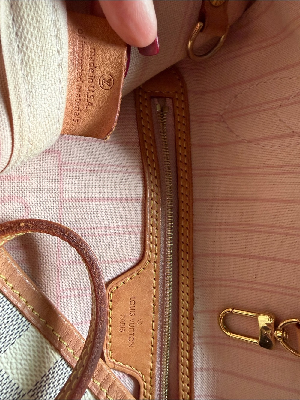 Louis Vuitton Damier Azur Canvas Tote — MM - Cream/Light Brown - Picture 4 of 5